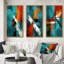 «Impossible Logic of Love Abstract» en bleu sarcelle - ensemble de 3 reproductions-870020850-870020812