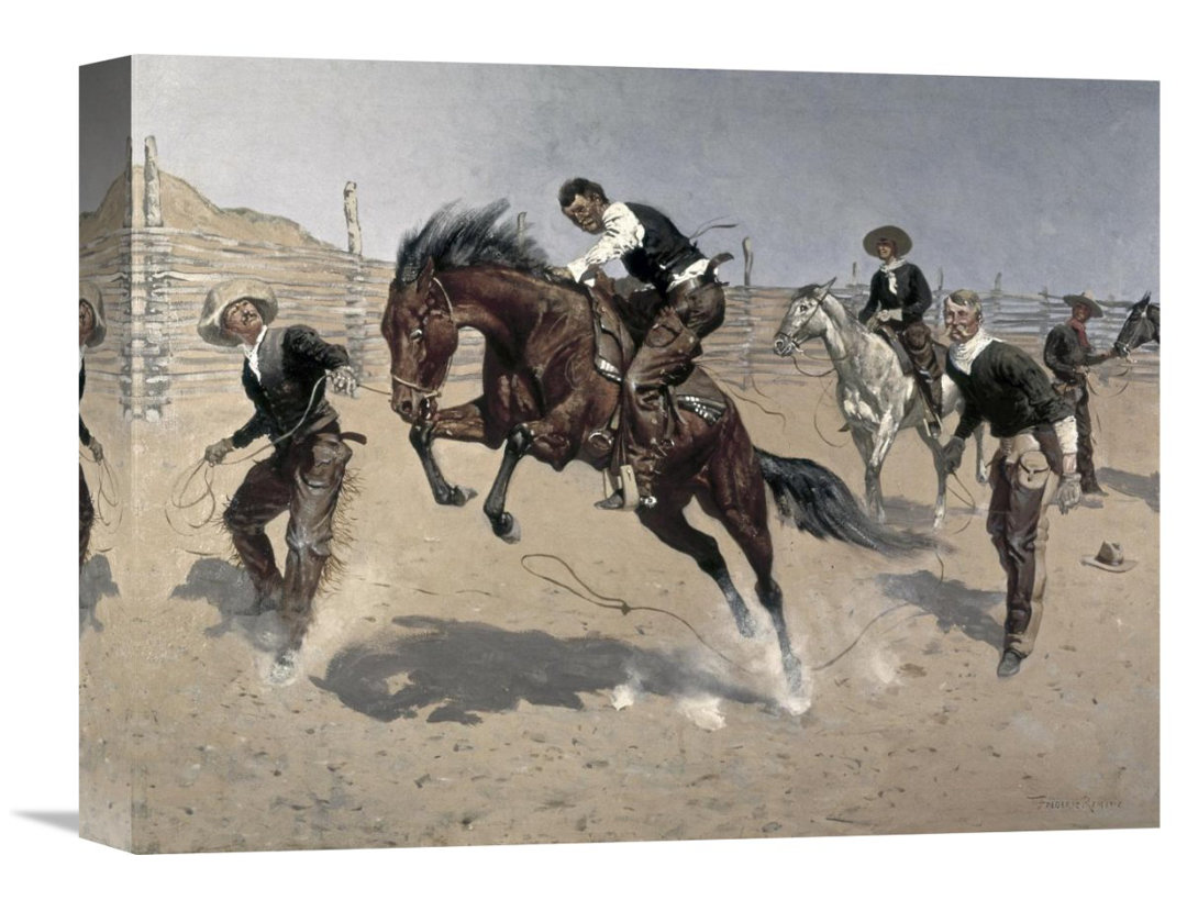 'Turn Him Loose, Bill' by Frederic Remington Painting Print on Wrapped Canvas Global Gallery 