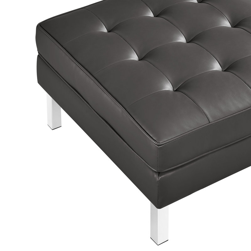 Ensemble de fauteuil et repose-pieds en cuir Vegan