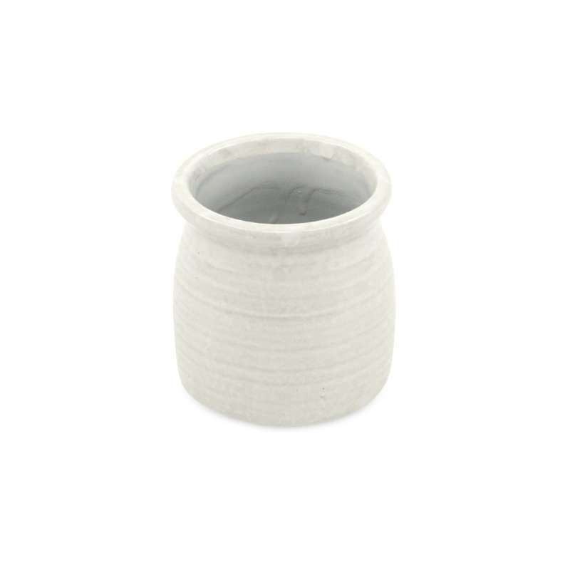 Pot à fleurs en céramique Mott, Blanc, H 4 po x l 3,75 po x P 3,75 po