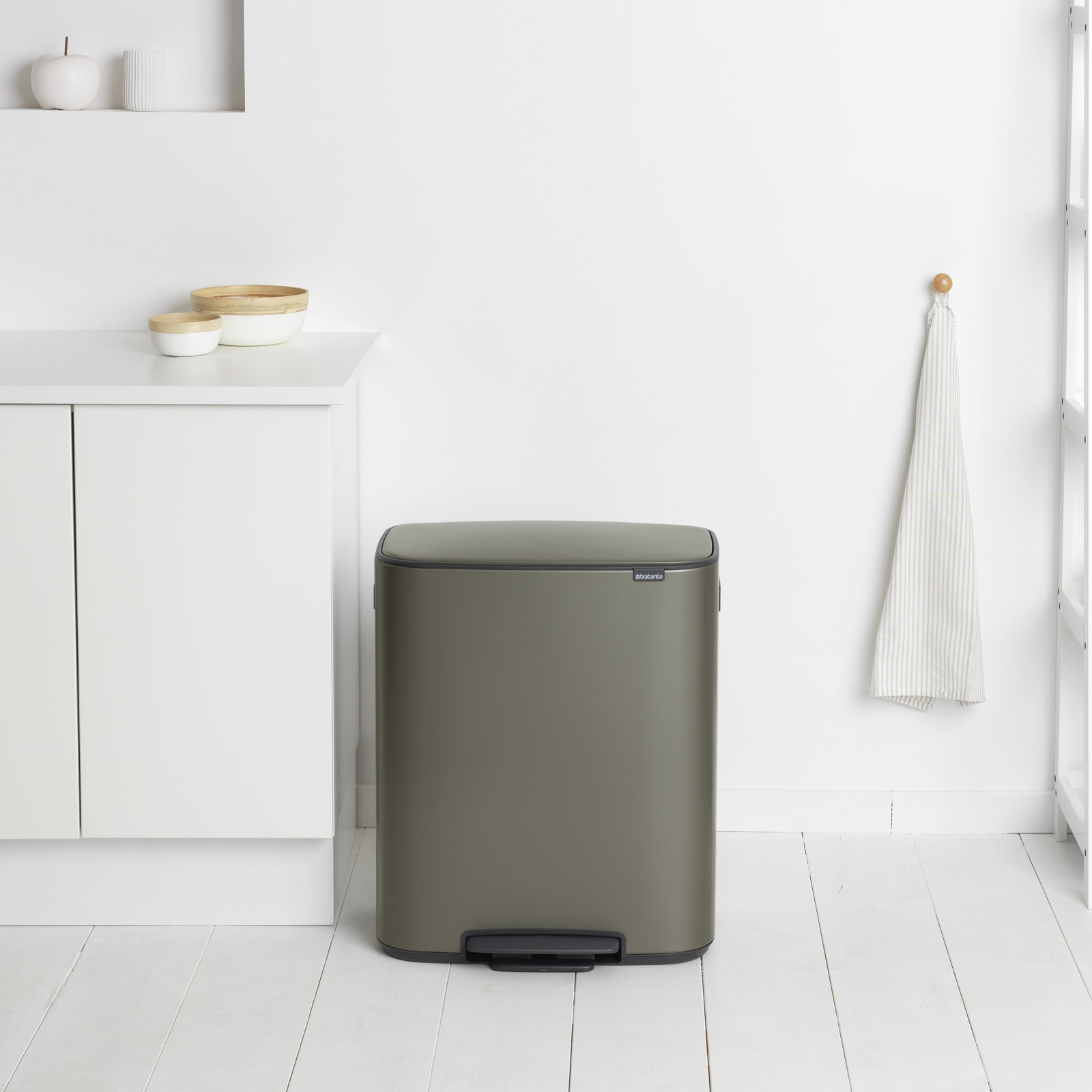 Brabantia Bo Step Dual Recycling Can, Platinum