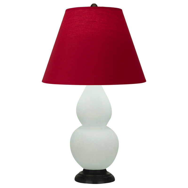 Petite lampe d'appoint à double gourde, H 22,75 po x l 6 po x P 15 po, Vert clair / bronze, Noir / Rouge