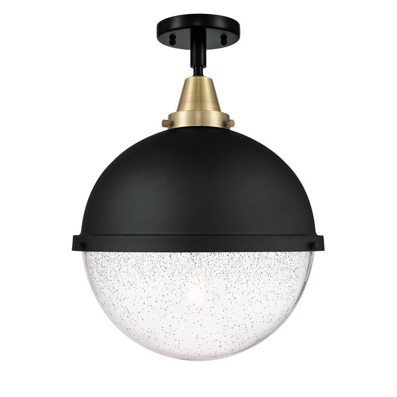 Amede Flush Mount, Black Antique Brass, Seedy, 17.5" H x 12.88" W x 12.88" D