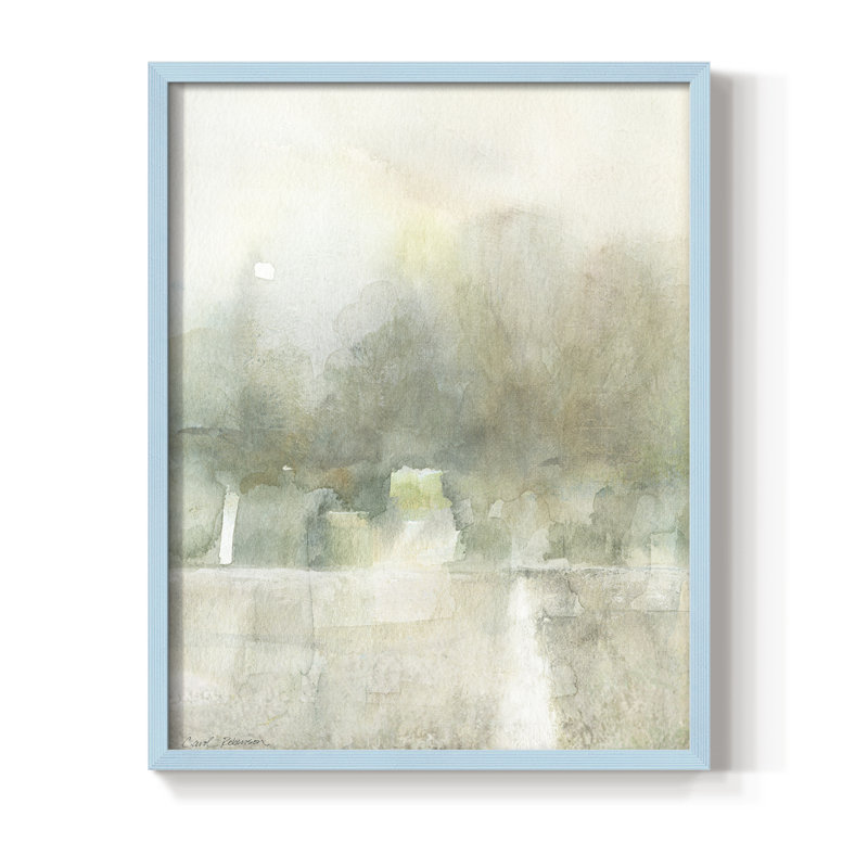 «Gentle Path II», reproduction encadrée - bois massif, Bleu, H 30 po x l 24 po