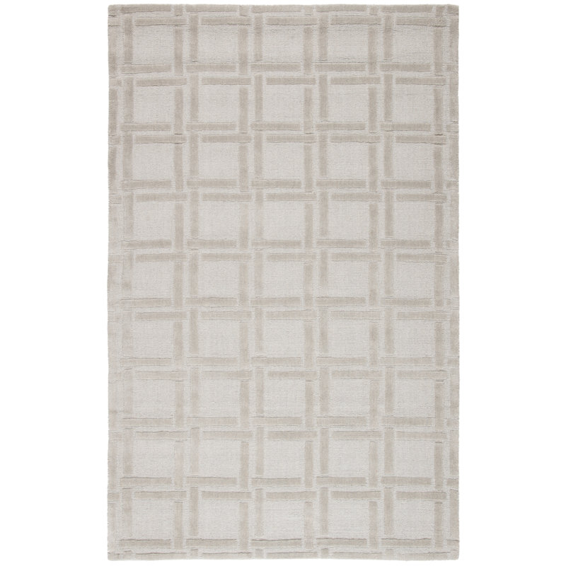 Soukup Hand Loomed Wool Geometric Rug, Rectangle 5' x 8'