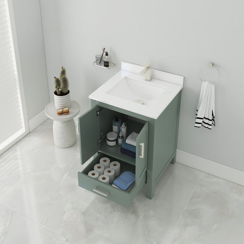 Rooh Single Bathroom Vanity Set, Green, 24"