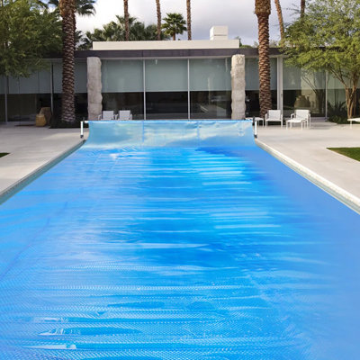 16 Mil Solar Pool Cover with UPF 50+ UV Protection, 16’ x 32’ Rectangle Pool Solar Blanket for Inground & Above Ground Pools, 1600 Series, Heat/Chemical Resistant Cover, Blue