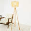 Lampe de lecture sur pied, lampe pour chaise de salon, table de chevet et bureau, lampe sur pied à trois pieds Brillo Naturel
