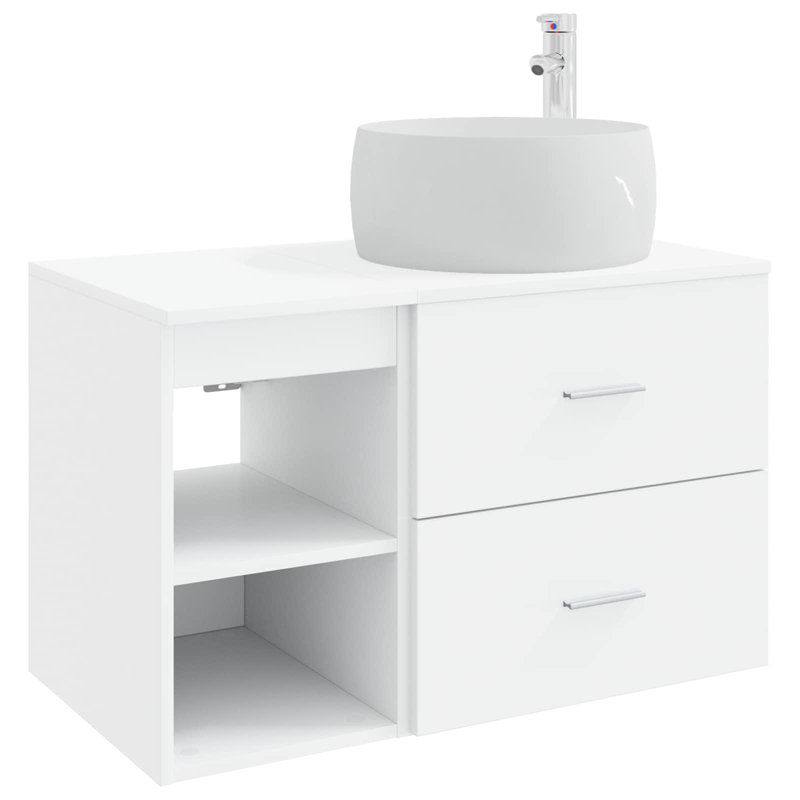 Vanity & Mirror Set, White