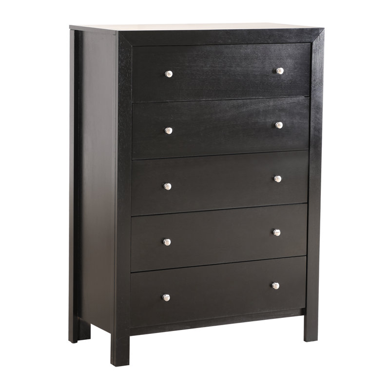 Commode 5 tiroirs Baer, Noir