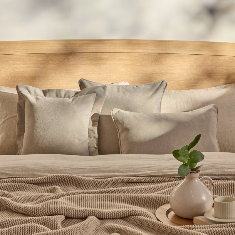 Square Cushion Cover, Soft Beige