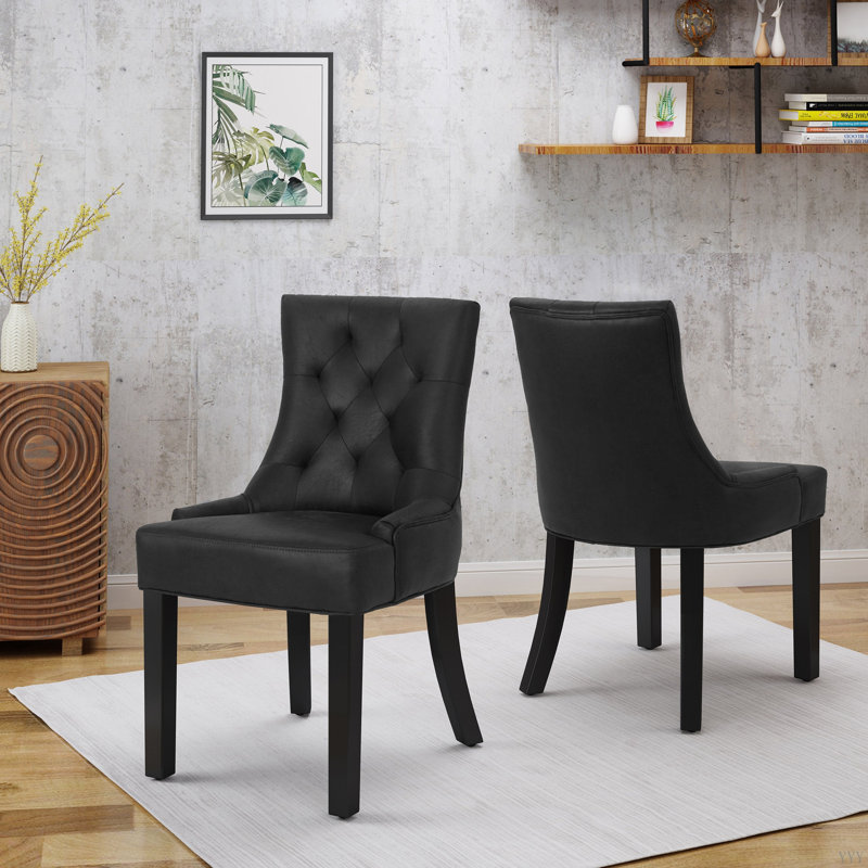 FAUTEUIL CHINEY - KD MP2 (ensemble de 2), Microfibre noire
