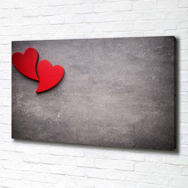 Red Hearts - Wrapped Canvas Print