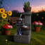 Décoration d'extérieur de cascade de cascade d'eau en résine pour jardin avec lumières DEL