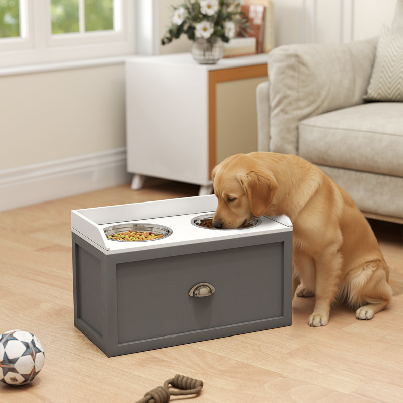 Elevated Feeder, Gray/White