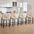Tabouret de comptoir revêtu de lin 26,4 po avec cadre en bois massif Hyland (ensemble de 4)
