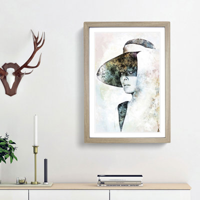 Audrey Hepburn Portrait in Abstract - Picture Frame Painting Print