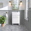 Meuble-lavabo contemporain avec lavabo en céramique