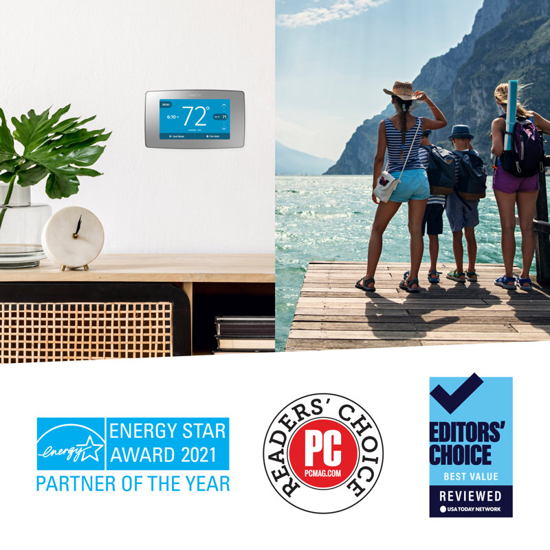 Silver Programmable Touchscreen Wi-Fi Smart Thermostat