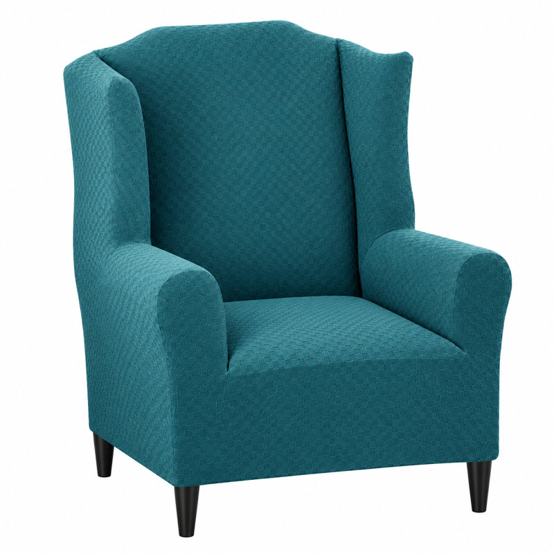 Housse à oreilles en polyester pour coussin carré, Polyester bleu paon
