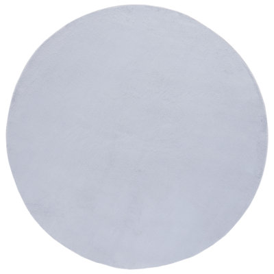 Chinda Faux Rabbit Fur Performance Machine Washable Solid Color Rug