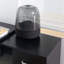 Bureau d'ordinateur de coin en L noir pivotant à 180 °, poste de travail avec tablettes indépendantes, tiroirs et armoire de rangement-619266795-619266792