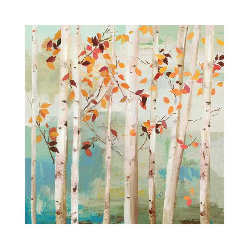 Fall Birch Trees 1 Piece Painting on Canvas, 45.72 cm H x 45.72 cm W x 1.91 cm D, Wrapped Canvas