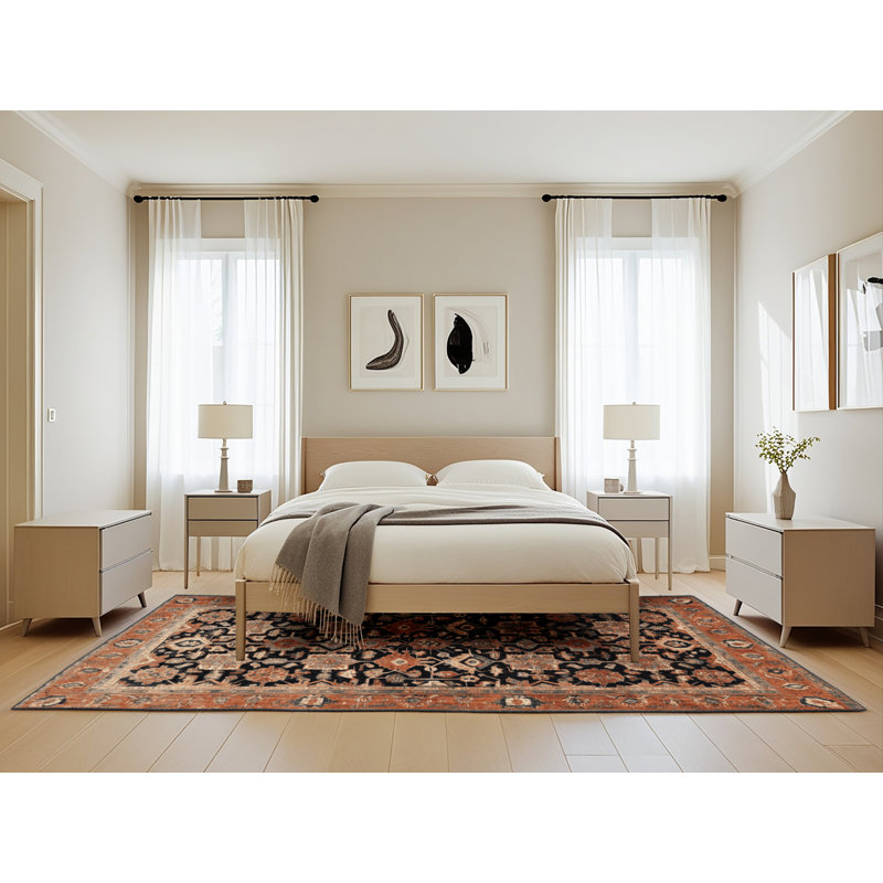 Tapis brun lavable à la machine, Rectangle 5 pi x 8 pi
