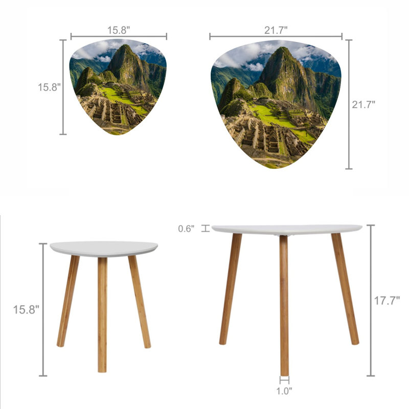 Ensemble de 2 tables basses gigognes triangulaires Machu Picchu