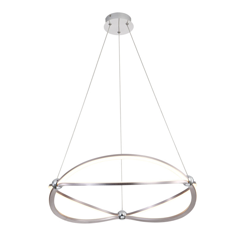Lustre Watford, 43 W, H 122 po x l 23,63 po x P 23,63 po, Nickel satiné