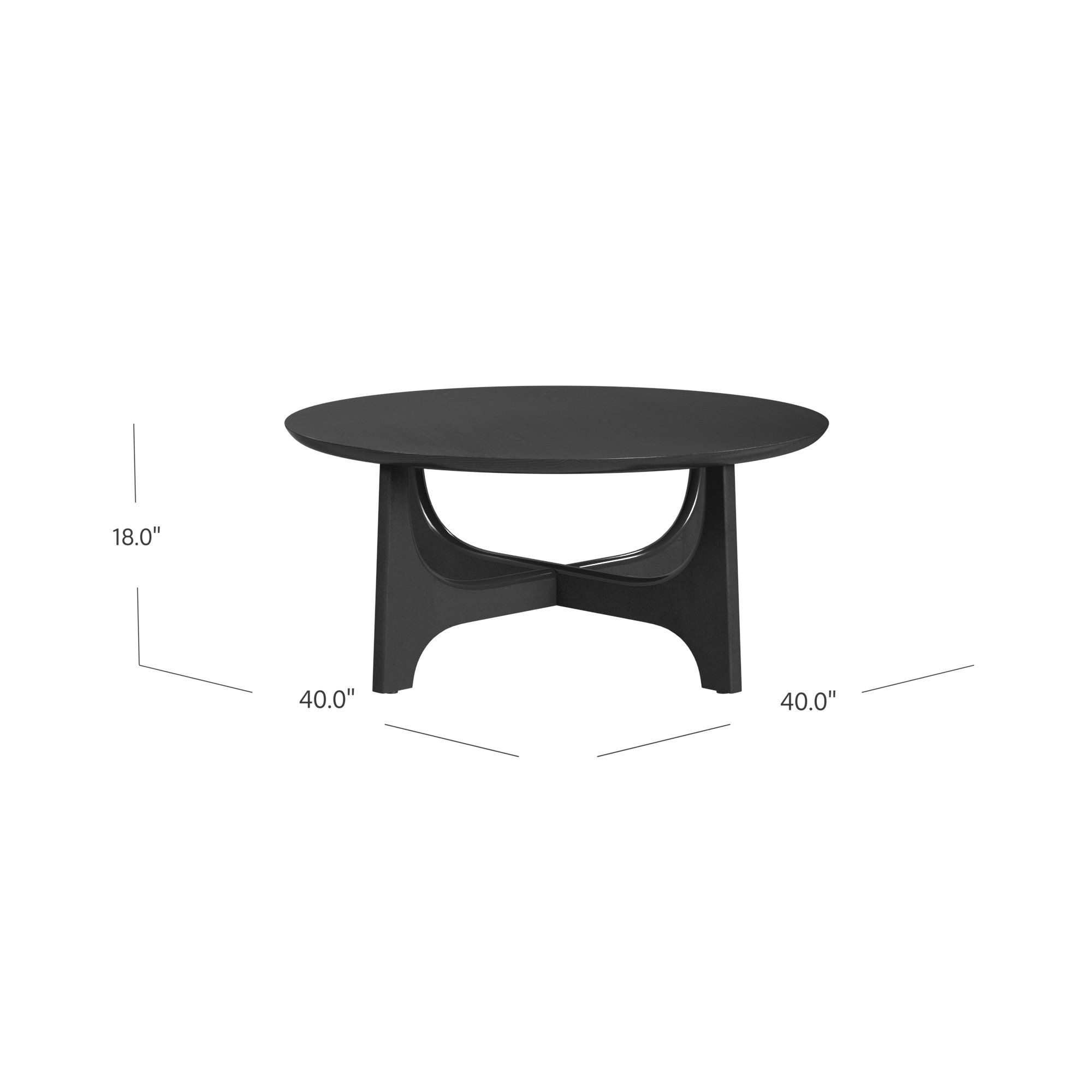 Single Coffee Table, Matte Black