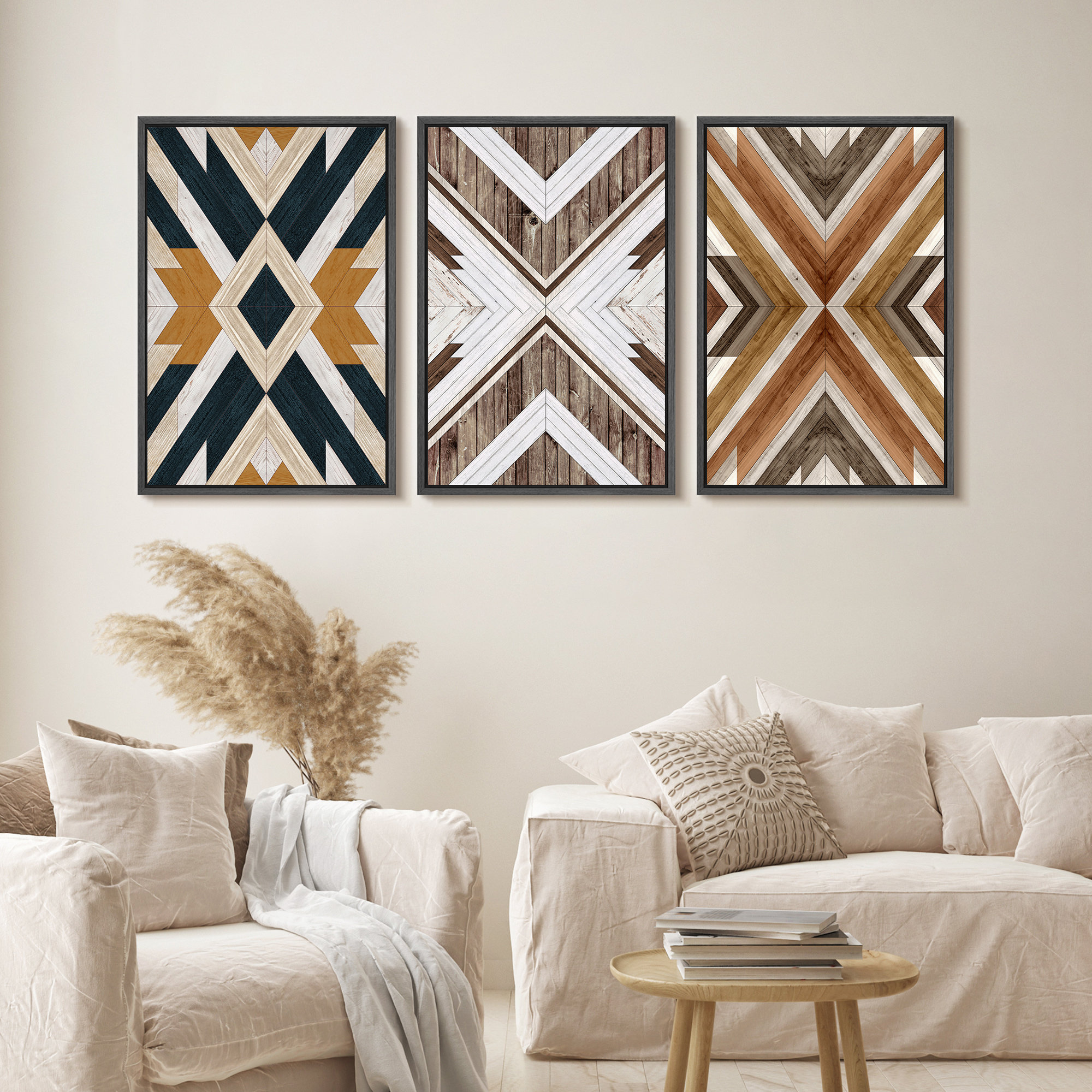 IDEA4WALL Southwest Wood Effect Geometric Abstract Vintage Western ...
