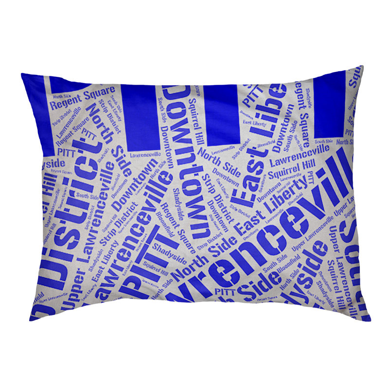 Coussin de chien « districts », Très grand (H 17 po x l 50 po x P 40 po), Bleu, Pittsburgh