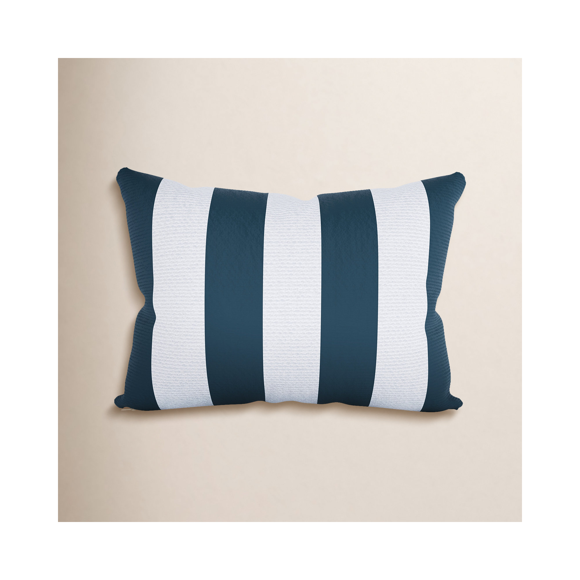 Amala Outdoor/Indoor Kidney Pillow, Refuge Indigo Striped Sunbrella®