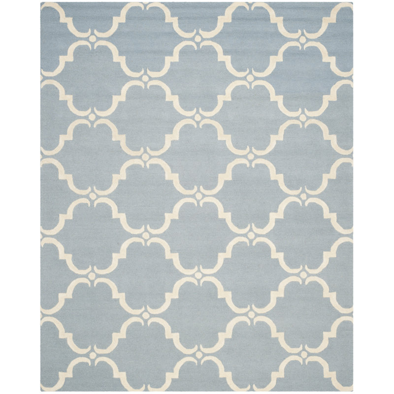 Jotvingis Hand Tufted Wool Geometric Rug, Rectangle 9' x 12'