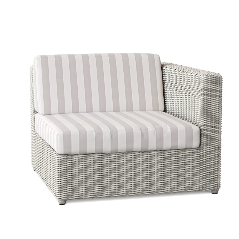 Sag Harbor Outdoor One Arm Lounge Chair, Sailcloth Seagull, Sag Harbor Classic White