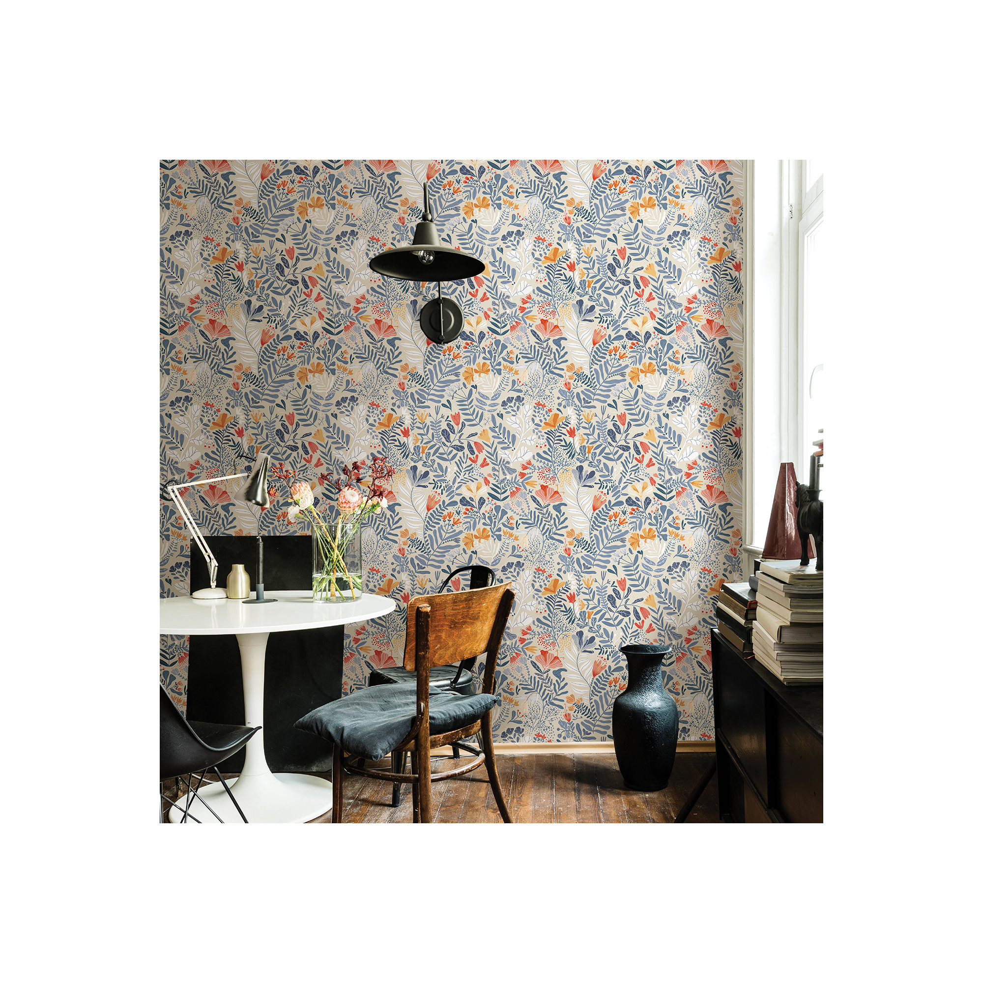 Ackworth Floral Roll, Light Blue
