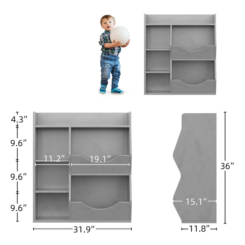 Bibliothèque pour enfants 3 niveaux, Gris