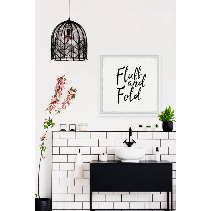 Fluff And Fold Laundry Fun - Single Picture Frame Print, 30cm H x 30cm W x 3.81cm D