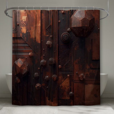 Rideaux de douche abstraits en polyèdres géométriques extra longs