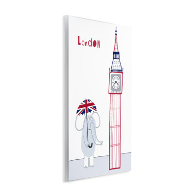 Éléphant et plaque Big Ben London, design par Carla Daly