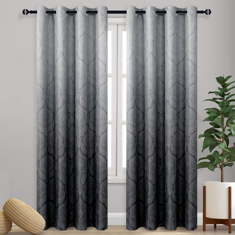 Canora Grey Blackout Curtains for Bedroom - Damask Patterned Thermal ...