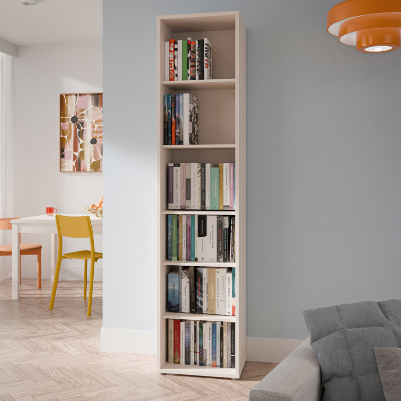 Rydar 214.3cm H x 49.8cm W Standard Bookcase, Beige