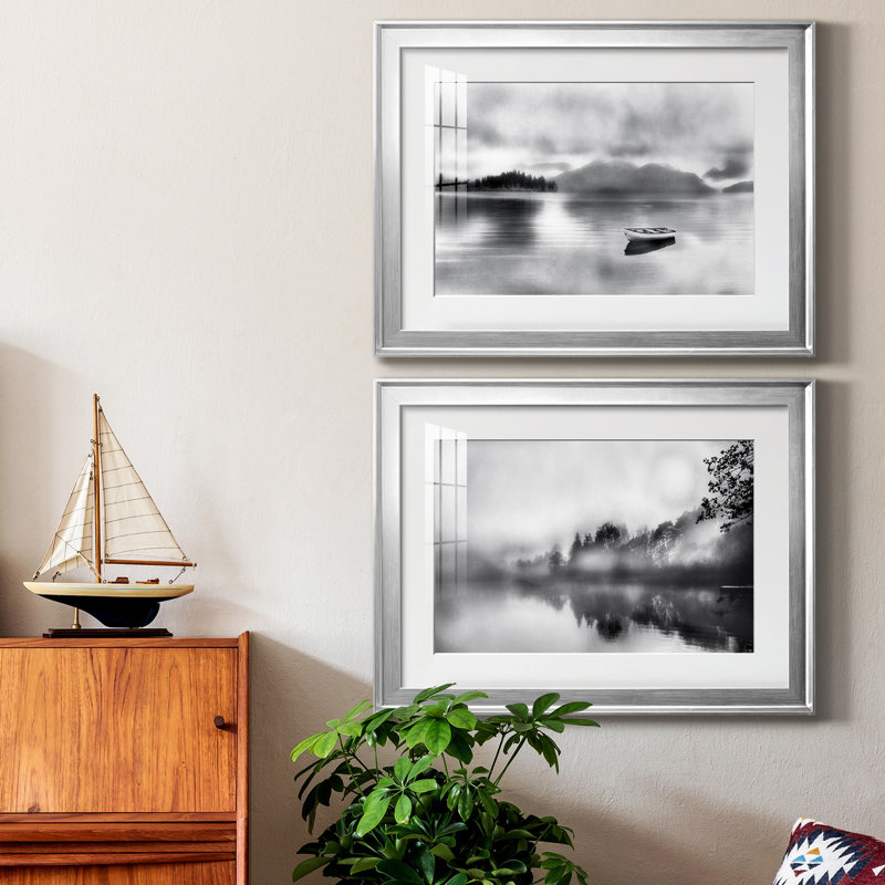 Mystic Moment - ensemble de 2 reproductions d'art sur toile encadrées, H 22,5 po x l 61 po x P 1,5 po, Argent, Pas de tapis