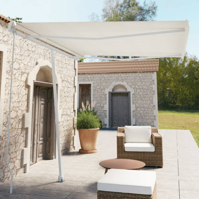 Dakota Fields 117.9cm W x 2.5cm D Retractable Patio Awning