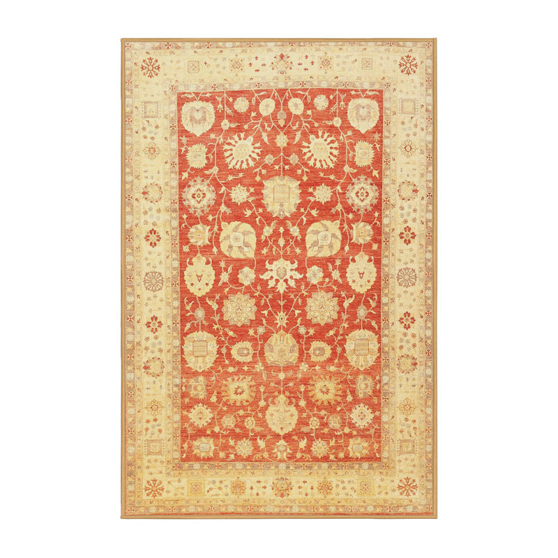 Tapis oriental jaune / rouge, Rectangle 8 pi x 12 pi