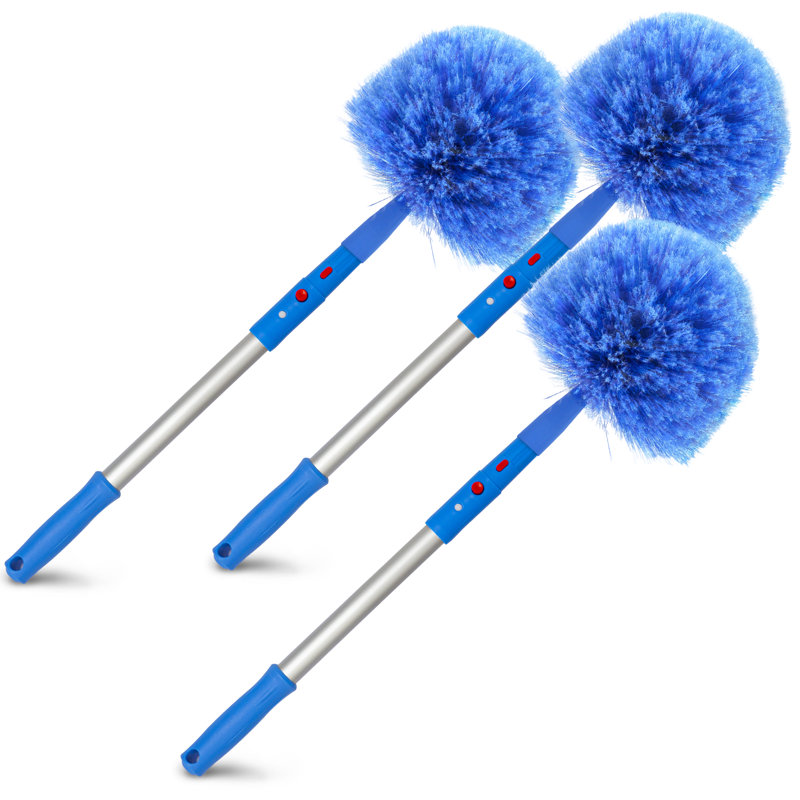 Brosse à toile d'araignée, 6 6/16 po, brosse d'angle avec mât de 20 po, paquet de 3