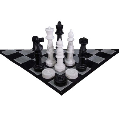 Giant Chess Set With Checkers and  Nylon Mat
