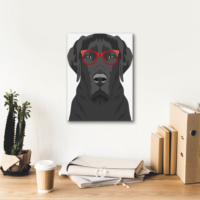 «Labrador Retriever Porter Hipster Glasses 2» par Furbaby Affiliates, art mural sur toile