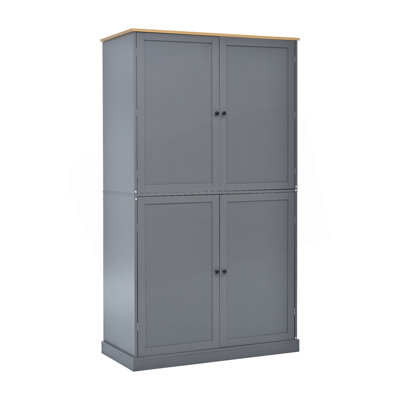 High Freestanding Kitchen Pantry, Large Cupboard Storage Cabinet With 2 Drawers, Accent Cabinet